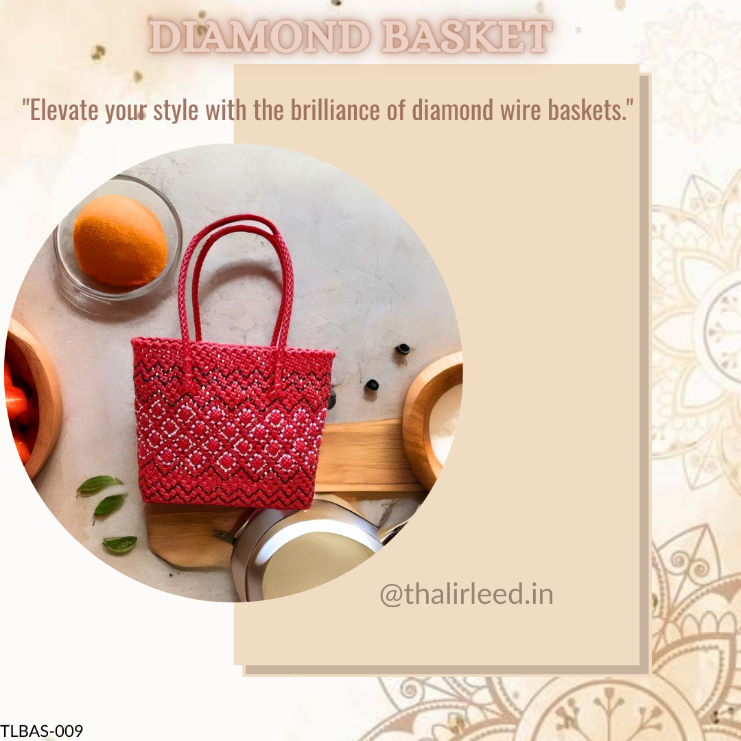 TLBAS-009/Handcrafted Sparkling diamond pattern baskets