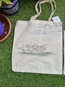 TLCB-005d/Cotton shopping Tote Bags-Hand Painted W/WO