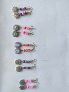 TLBDWS-0010/Beaded combo Earrings -set of 3