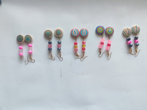 TLBDWS-0010/Beaded combo Earrings -set of 3