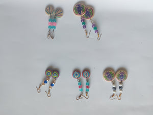 TLBDWS-0010/Beaded combo Earrings -set of 3