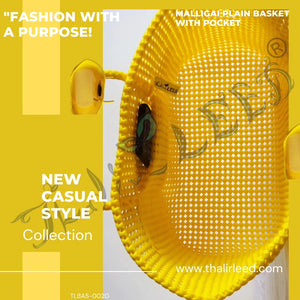 TLBAS-0020/Spacious & stylish Malligai Plain basket with pocket