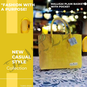 TLBAS-0020/Spacious & stylish Malligai Plain basket with pocket