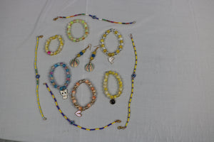 TLBDS-008/Beaded coloured combination of bracelets, anklets, earrings-set