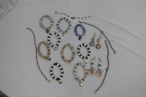 TLBDS-008/Beaded coloured combination of bracelets, anklets, earrings-set