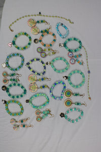 TLBDS-008/Beaded coloured combination of bracelets, anklets, earrings-set