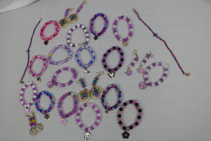 TLBDS-008/Beaded coloured combination of bracelets, anklets, earrings-set