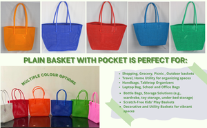 TLBAS-0020/Spacious & stylish Malligai Plain basket with pocket