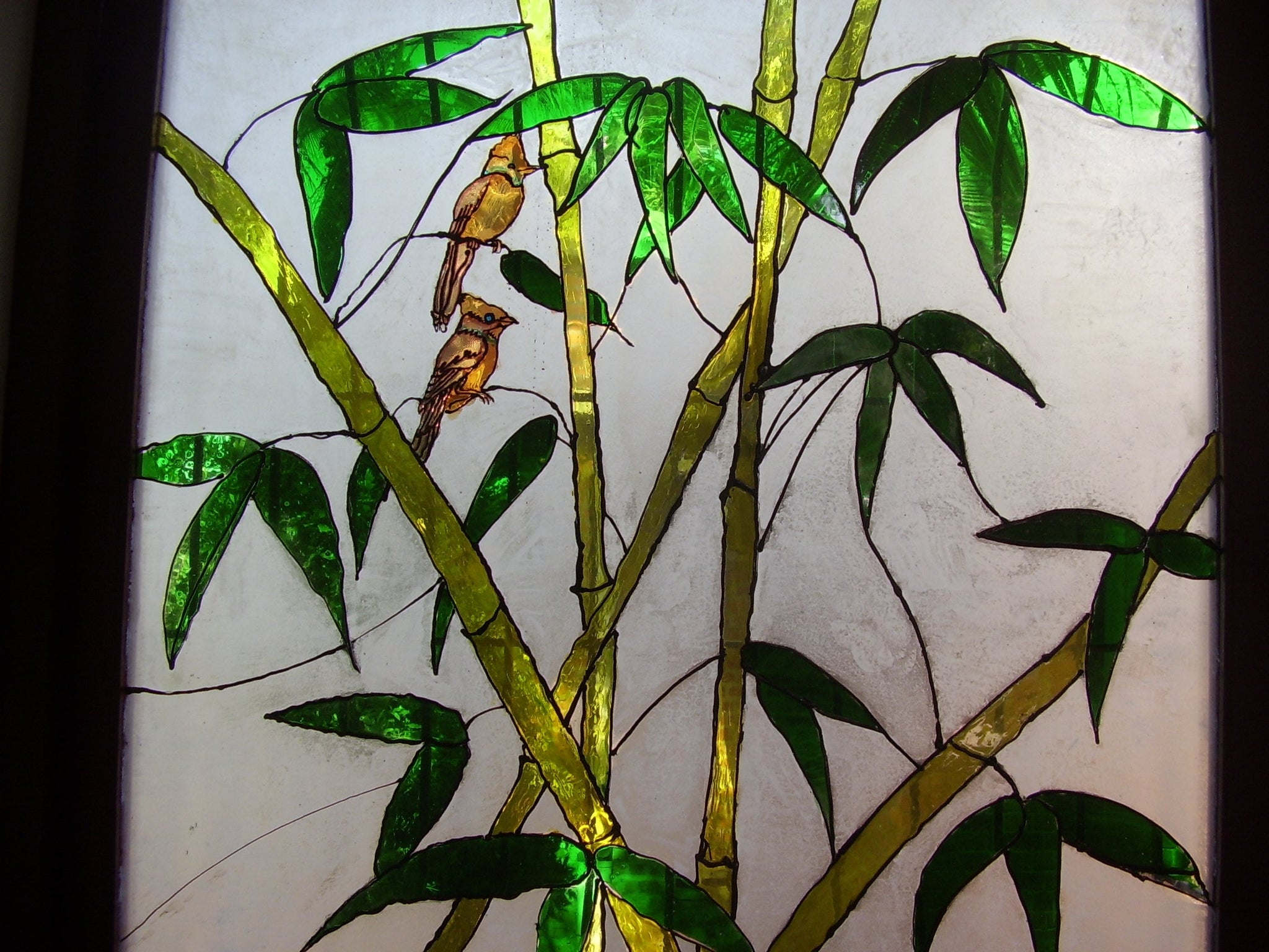 TLELI-Glass Painting ‘bamboo with birds’ – staircase - Thalir Leed®